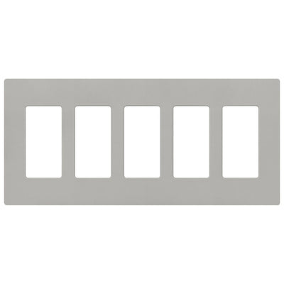 Lutron Claro 5 Gang Wall Plate for Decorator-Style Dimmers, Switches, and Outlets, Satin Finish, SC-5-PB, Pebble