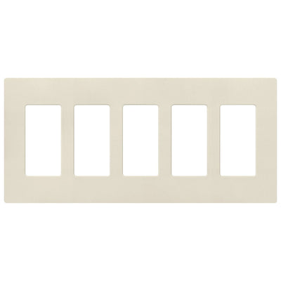 Lutron Claro 5 Gang Wall Plate for Decorator-Style Dimmers, Switches, and Outlets, Satin Finish, SC-5-PM, Pumice
