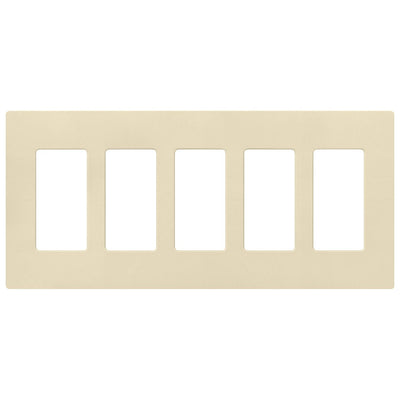 Lutron Claro 5 Gang Wall Plate for Decorator-Style Dimmers, Switches, and Outlets, Satin Finish, SC-5-SD, Sand