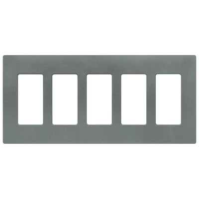 Lutron Claro 5 Gang Wall Plate for Decorator-Style Dimmers, Switches, and Outlets, Satin Finish, SC-5-SL, Slate