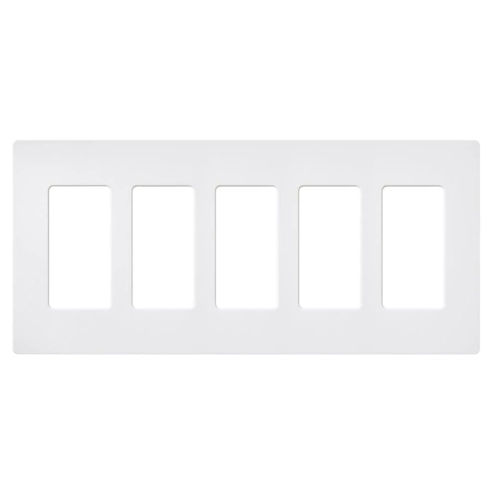 Lutron Claro 5 Gang Wall Plate for Decorator-Style Dimmers, Switches, and Outlets, Satin Finish, SC-5-SW, Snow White
