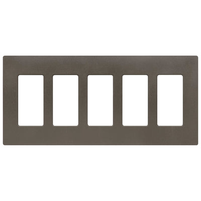 Lutron Claro 5 Gang Wall Plate for Decorator-Style Dimmers, Switches, and Outlets, Satin Finish, SC-5-TF, Truffle