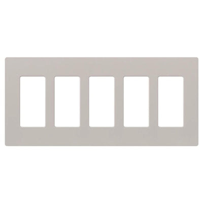 Lutron Claro 5 Gang Wall Plate for Decorator-Style Dimmers, Switches, and Outlets, Satin Finish, SC-5-TP, Taupe