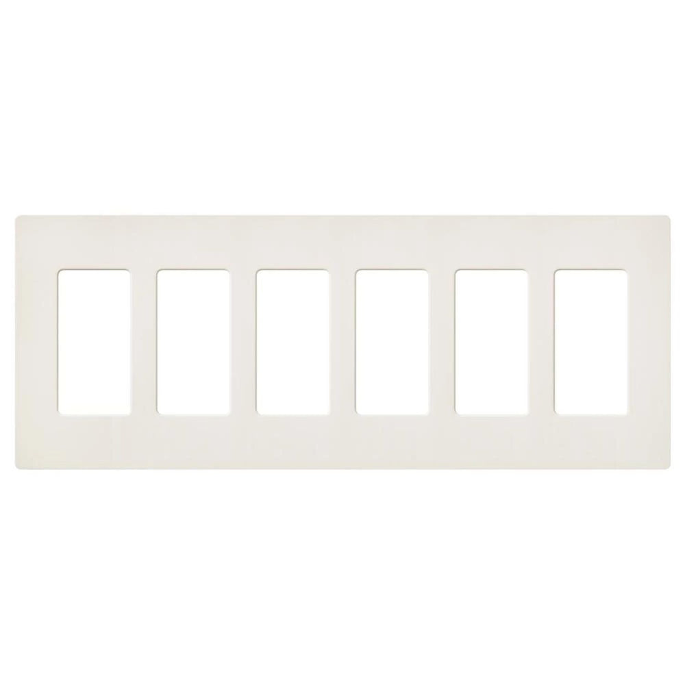 Lutron Claro 6 Gang Wall Plate for Decorator-Style Dimmers, Switches, and Outlets, Satin Finish, SC-6-BI, Biscuit