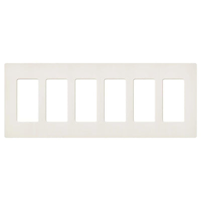 Lutron Claro 6 Gang Wall Plate for Decorator-Style Dimmers, Switches, and Outlets, Satin Finish, SC-6-BI, Biscuit