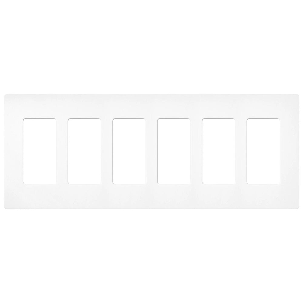 Lutron Claro 6 Gang Wall Plate for Decorator-Style Dimmers, Switches, and Outlets, Satin Finish, SC-6-BW, Brilliant White