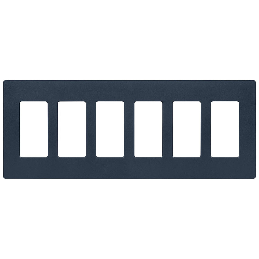 Lutron Claro 6 Gang Wall Plate for Decorator-Style Dimmers, Switches, and Outlets, Satin Finish, SC-6-DE, Deep Sea