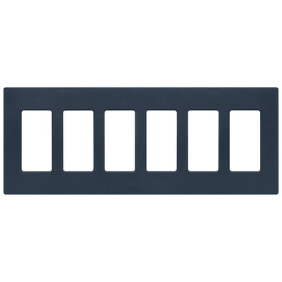 Lutron Claro 6 Gang Wall Plate for Decorator-Style Dimmers, Switches, and Outlets, Satin Finish, SC-6-DE, Deep Sea