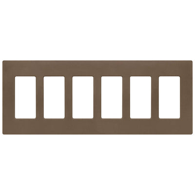 Lutron Claro 6 Gang Wall Plate for Decorator-Style Dimmers, Switches, and Outlets, Satin Finish, SC-6-EP, Espresso