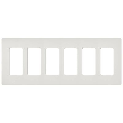 Lutron Claro 6 Gang Wall Plate for Decorator-Style Dimmers, Switches, and Outlets, Satin Finish, SC-6-LG, Lunar Gray