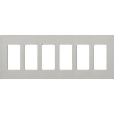 Lutron Claro 6 Gang Wall Plate for Decorator-Style Dimmers, Switches, and Outlets, Satin Finish, SC-6-MI, Mist