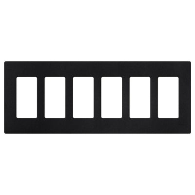 Lutron Claro 6 Gang Wall Plate for Decorator-Style Dimmers, Switches, and Outlets, Satin Finish, SC-6-MN, Midnight