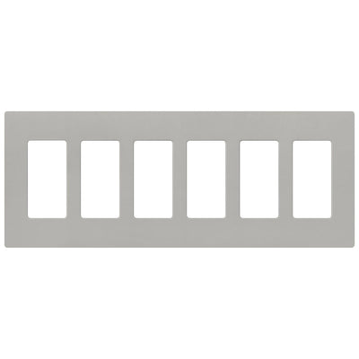 Lutron Claro 6 Gang Wall Plate for Decorator-Style Dimmers, Switches, and Outlets, Satin Finish, SC-6-PB, Pebble