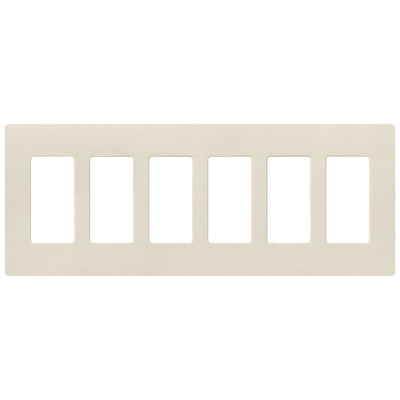 Lutron Claro 6 Gang Wall Plate for Decorator-Style Dimmers, Switches, and Outlets, Satin Finish, SC-6-PM, Pumice