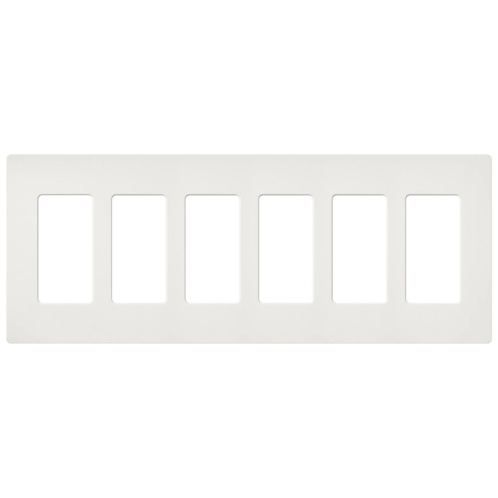 Lutron Claro 6 Gang Wall Plate for Decorator-Style Dimmers, Switches, and Outlets, Satin Finish, SC-6-RW, Architectural White