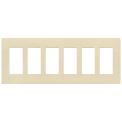 Lutron Claro 6 Gang Wall Plate for Decorator-Style Dimmers, Switches, and Outlets, Satin Finish, SC-6-SD, Sand