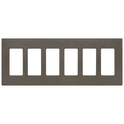 Lutron Claro 6 Gang Wall Plate for Decorator-Style Dimmers, Switches, and Outlets, Satin Finish, SC-6-TF, Truffle