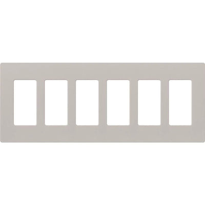 Lutron Claro 6 Gang Wall Plate for Decorator-Style Dimmers, Switches, and Outlets, Satin Finish, SC-6-TP, Taupe