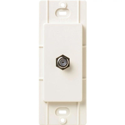 Lutron Claro Coaxial Cable Jack, Fits Decorator-Style Wall Plates, SC-CJ-BI, Biscuit