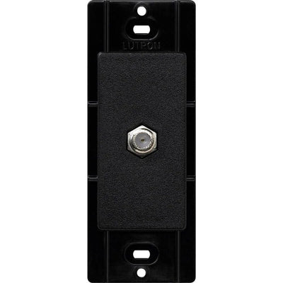 Lutron Claro Coaxial Cable Jack, Fits Decorator-Style Wall Plates, SC-CJ-MN, Midnight