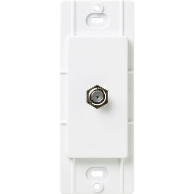 Lutron Claro Coaxial Cable Jack, Fits Decorator-Style Wall Plates, SC-CJ-SW, Snow White