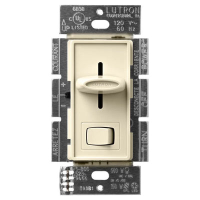 Lutron Skylark LED+ Dimmer Switch, No Neutral Required, 150W LED or 600W Inc/Hal, 120V, Single Pole/3-Way, SCL-153P-AL, Almond