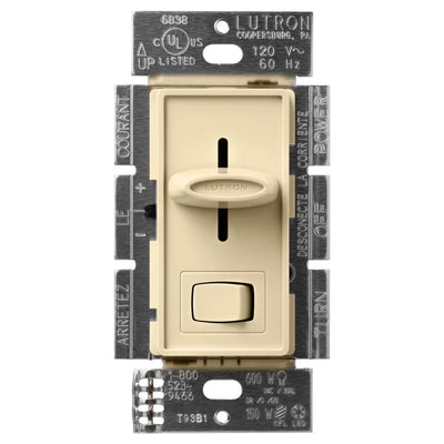 Lutron Skylark LED+ Dimmer Switch, No Neutral Required, 150W LED or 600W Inc/Hal, 120V, Single Pole/3-Way, SCL-153PH-IV, Ivory