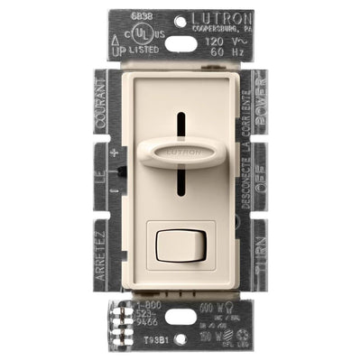 Lutron Skylark LED+ Dimmer Switch, No Neutral Required, 150W LED or 600W Inc/Hal, 120V, Single Pole/3-Way, SCL-153PH-LA, Light Almond