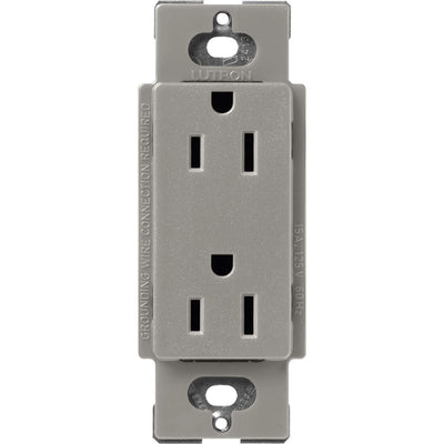 Lutron Claro 15A Duplex Receptacle, Decorator-Style Outlet, Satin Finish, SCR-15-CS, Cobblestone