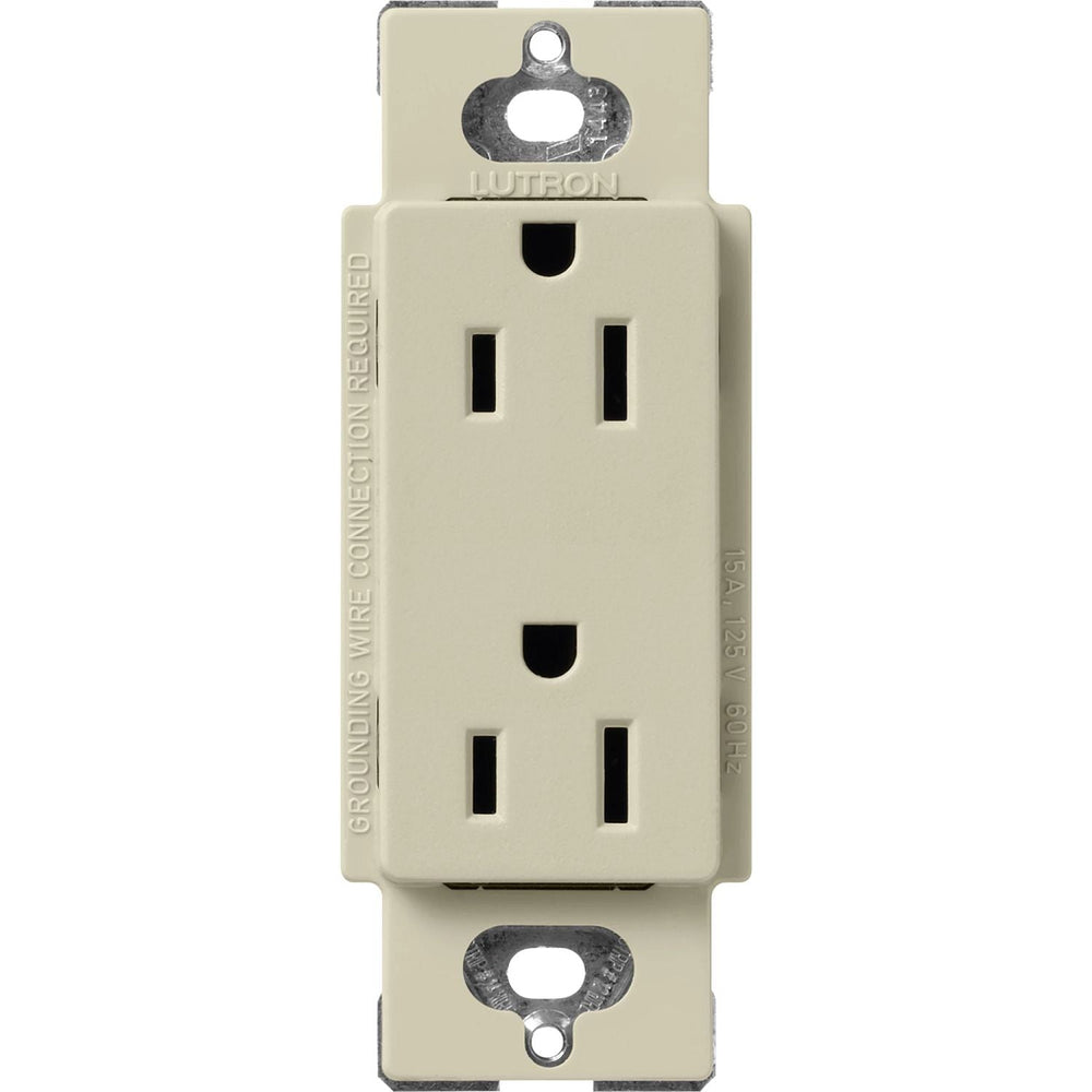 Lutron Claro 15A Duplex Receptacle, Decorator-Style Outlet, Satin Finish, SCR-15-CY, Clay