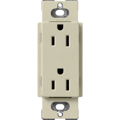 Lutron Claro 15A Duplex Receptacle, Decorator-Style Outlet, Satin Finish, SCR-15-CY, Clay