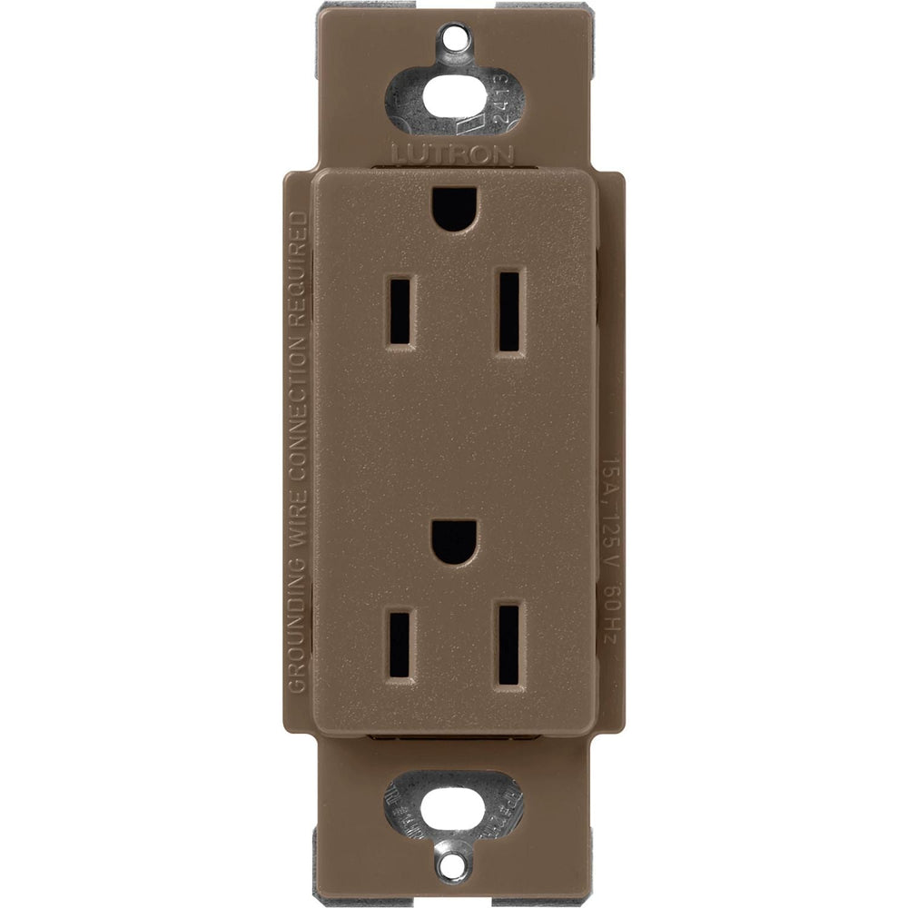 Lutron Claro 15A Duplex Receptacle, Decorator-Style Outlet, Satin Finish, SCR-15-EP, Espresso