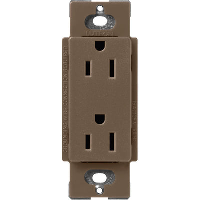 Lutron Claro 15A Duplex Receptacle, Decorator-Style Outlet, Satin Finish, SCR-15-EP, Espresso