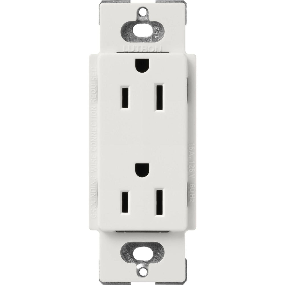 Lutron Claro 15A Duplex Receptacle, Decorator-Style Outlet, Satin Finish, SCR-15-LG, Lunar Gray