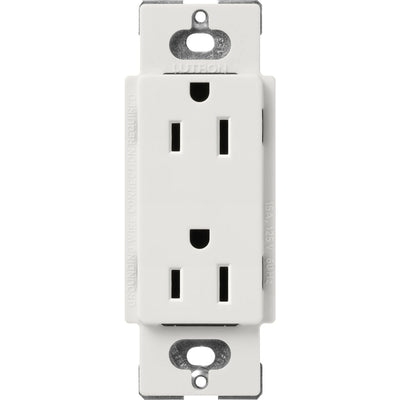 Lutron Claro 15A Duplex Receptacle, Decorator-Style Outlet, Satin Finish, SCR-15-LG, Lunar Gray