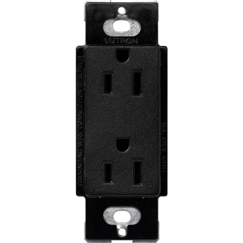 Lutron Claro 15A Duplex Receptacle, Decorator-Style Outlet, Satin Finish, SCR-15-MN. Midnight