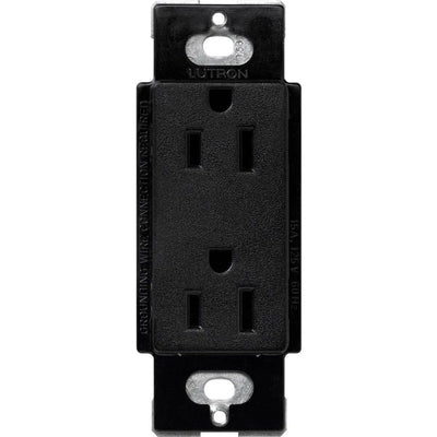 Lutron Claro 15A Duplex Receptacle, Decorator-Style Outlet, Satin Finish, SCR-15-MN. Midnight