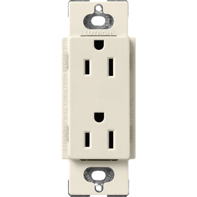 Lutron Claro 15A Duplex Receptacle, Decorator-Style Outlet, Satin Finish, SCR-15-PM, Pumice