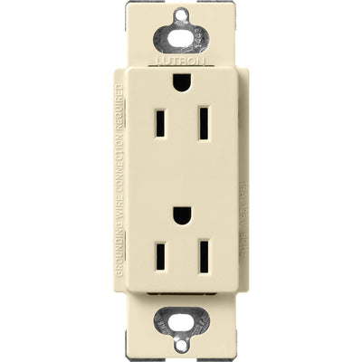 Lutron Claro 15A Duplex Receptacle, Decorator-Style Outlet, Satin Finish, SCR-15-SD, Sand