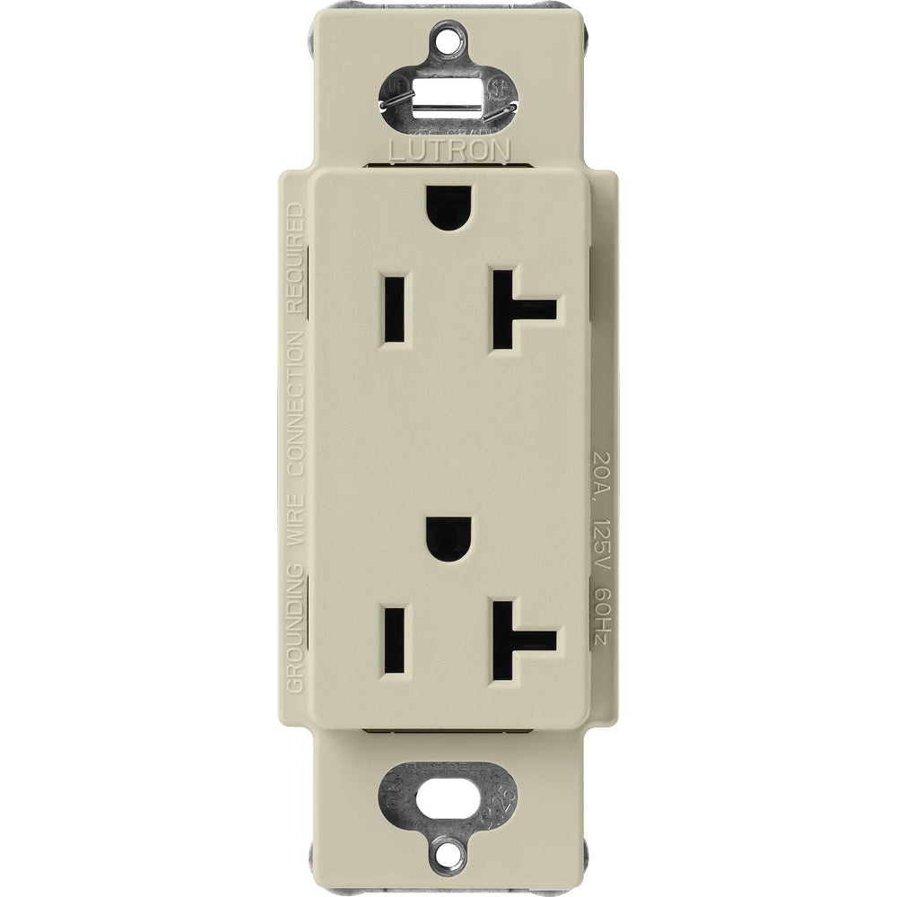 Lutron Claro 20A Duplex Receptacle, Decorator-Style Outlet, Satin Finish, SCR-20-SA, Sage