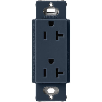 Lutron Claro 20A Duplex Receptacle, Decorator-Style Outlet, Satin Finish, SCR-20-DE, Deep Sea