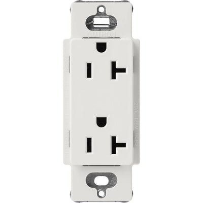 Lutron Claro 20A Duplex Receptacle, Decorator-Style Outlet, Satin Finish, SCR-20-LG, Lunar Gray