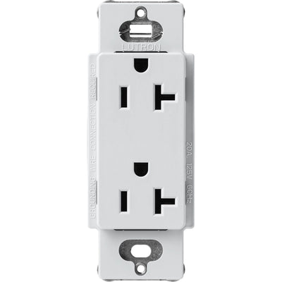 Lutron Claro 20A Duplex Receptacle, Decorator-Style Outlet, Satin Finish, SCR-20-MI, Mist