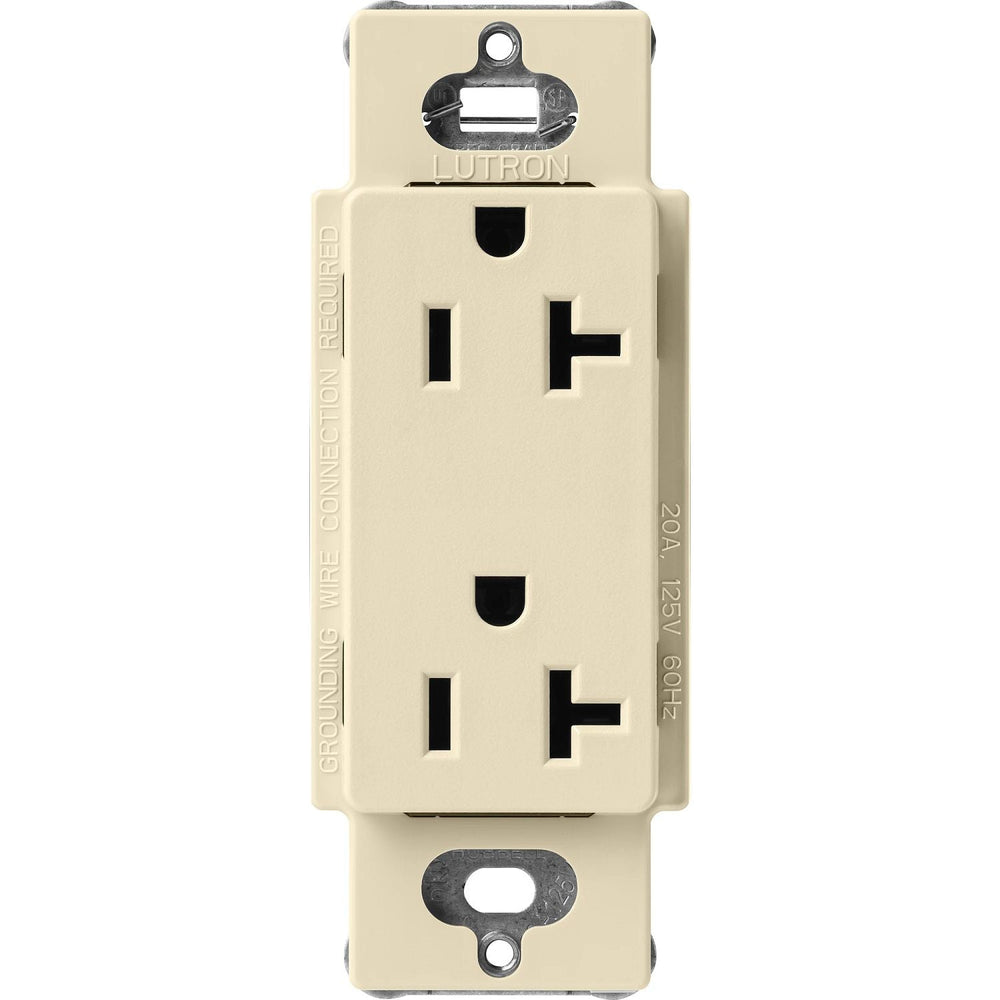 Lutron Claro 20A Duplex Receptacle, Decorator-Style Outlet, Satin Finish, SCR-20-SD, Sand