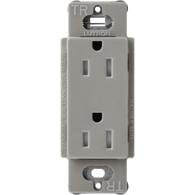 Lutron Claro 15A Tamper-Resistant Duplex Receptacle, Decorator-Style Outlet, Satin Finish, SCRS-15-TR-CS, Cobblestone