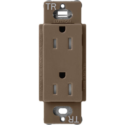 Lutron Claro 15A Tamper-Resistant Duplex Receptacle, Decorator-Style Outlet, Satin Finish, SCRS-15-TR-EP, Espresso
