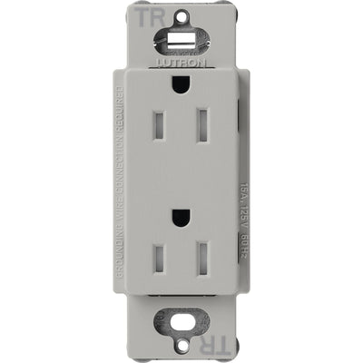 Lutron Claro 15A Tamper-Resistant Duplex Receptacle, Decorator-Style Outlet, Satin Finish, SCRS-15-TR-PB, Pebble