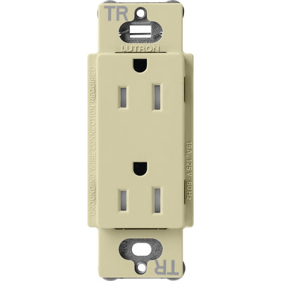 Lutron Claro 15A Tamper-Resistant Duplex Receptacle, Decorator-Style Outlet, Satin Finish, SCRS-15-TR-SA, Sage