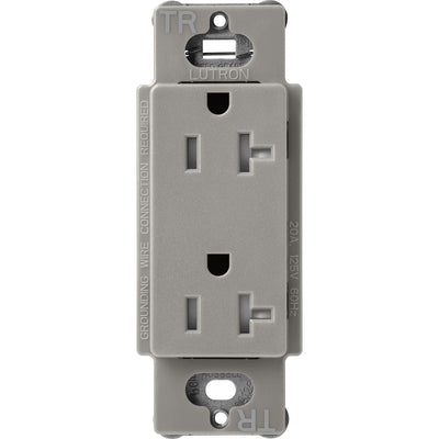 Lutron Claro 20A Tamper-Resistant Duplex Receptacle, Decorator-Style Outlet, Satin Finish, SCRS-20-TR-CS, Cobblestone