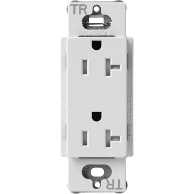 Lutron Claro 20A Tamper-Resistant Duplex Receptacle, Decorator-Style Outlet, Satin Finish, SCRS-20-TR-MI, Mist